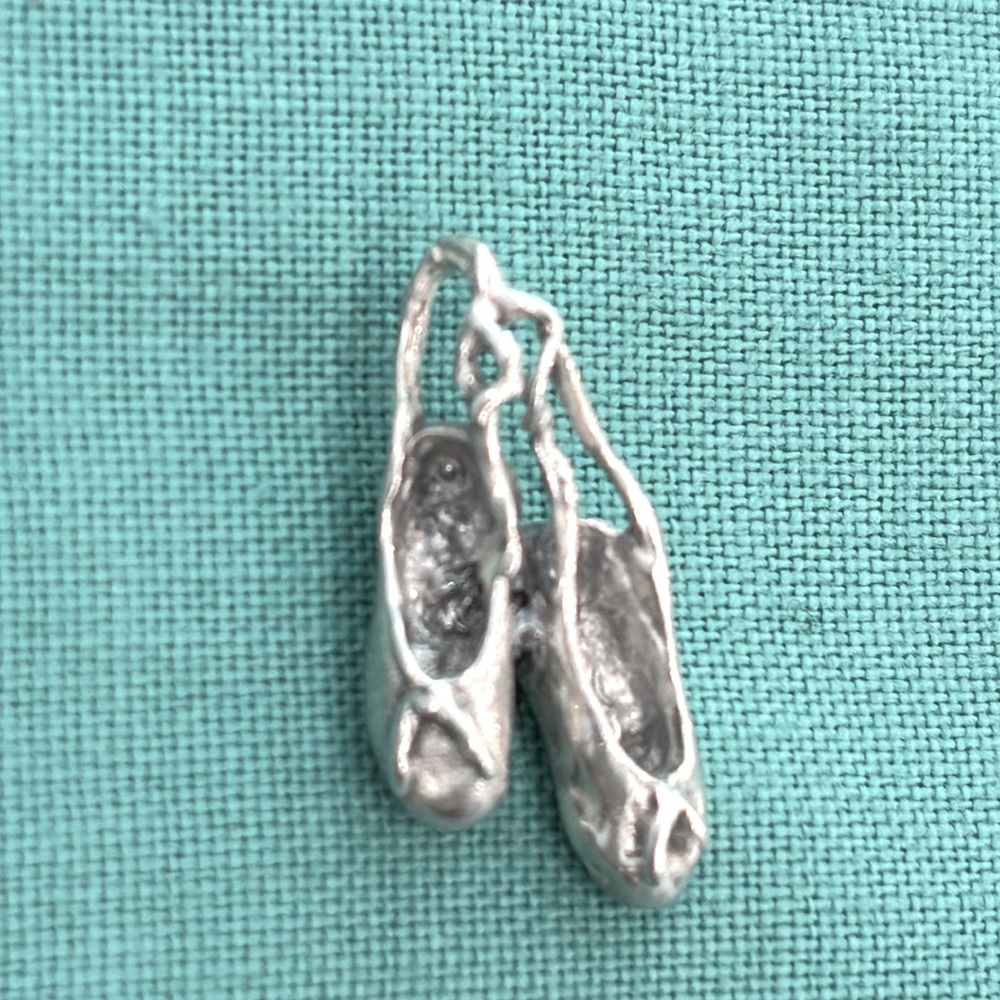 🩰 Vintage Solid Sterling Silver Ballet Slipper Charm or Pendant